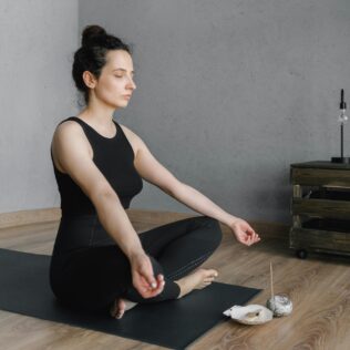 meditating adult woman