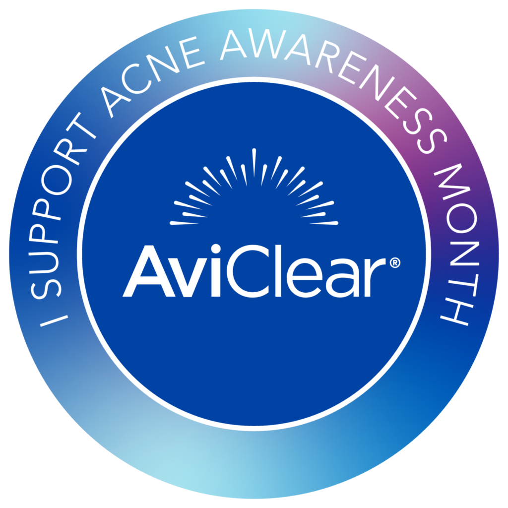 aviclear logo for i support acne awareness month